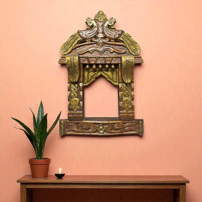 Handcrafted Jharokha Frame - Peacock