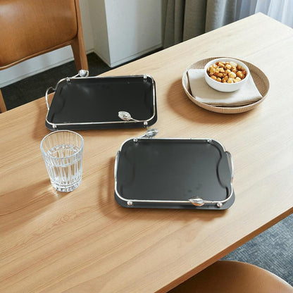Leaf Metal Tray Set Black
