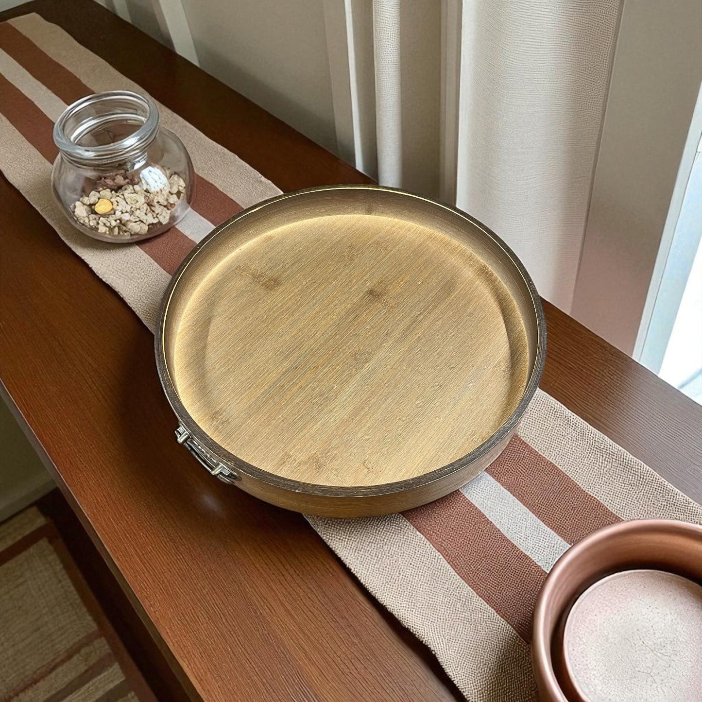 Round Wooden Serving Tray