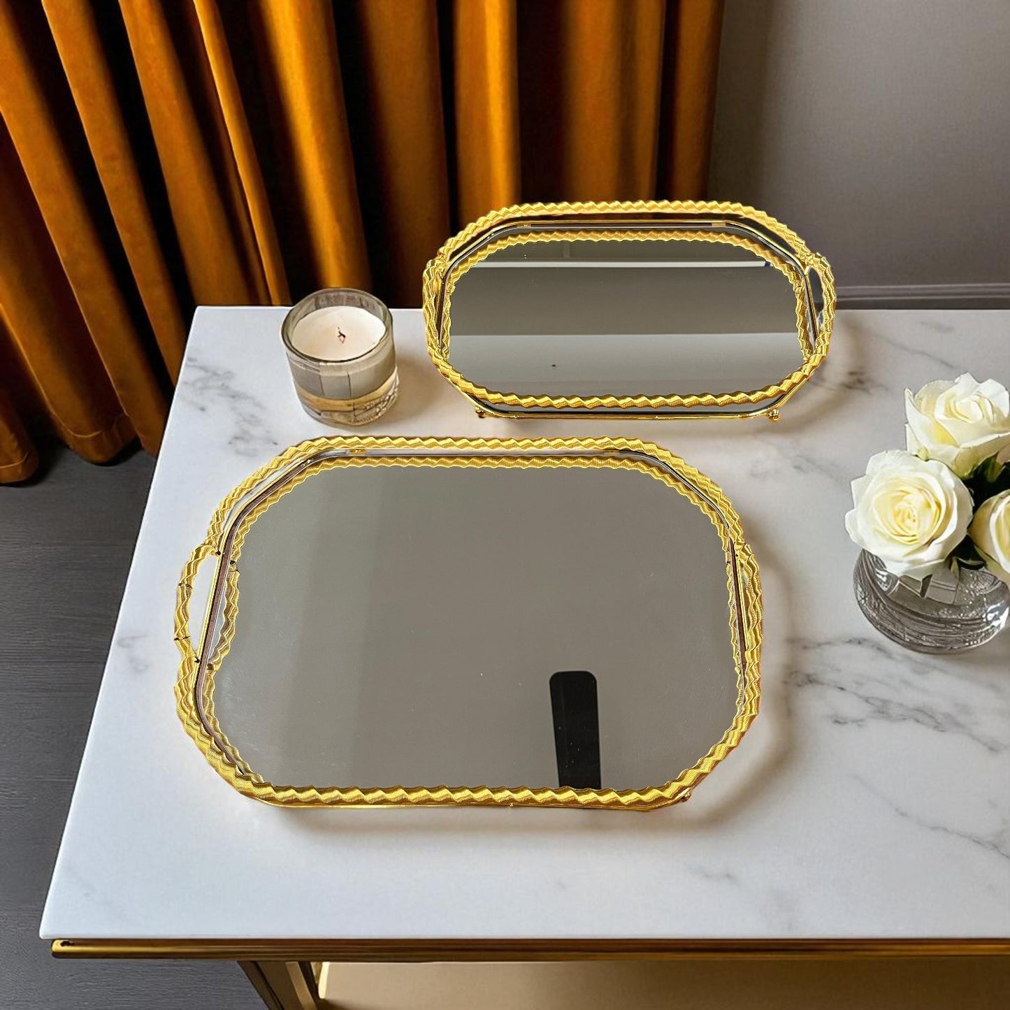 Luxe Reflection Mirrored Trays