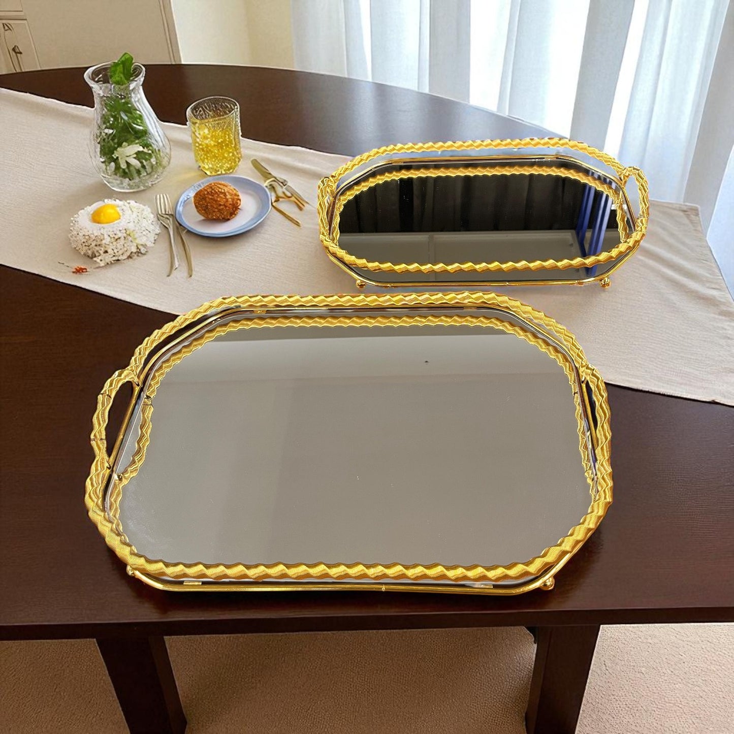 Luxe Reflection Mirrored Trays