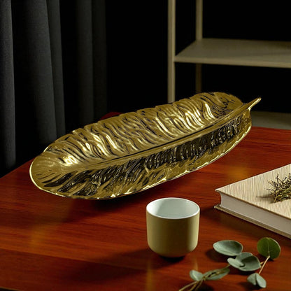 Luxury Gold Metal Leaf Tray