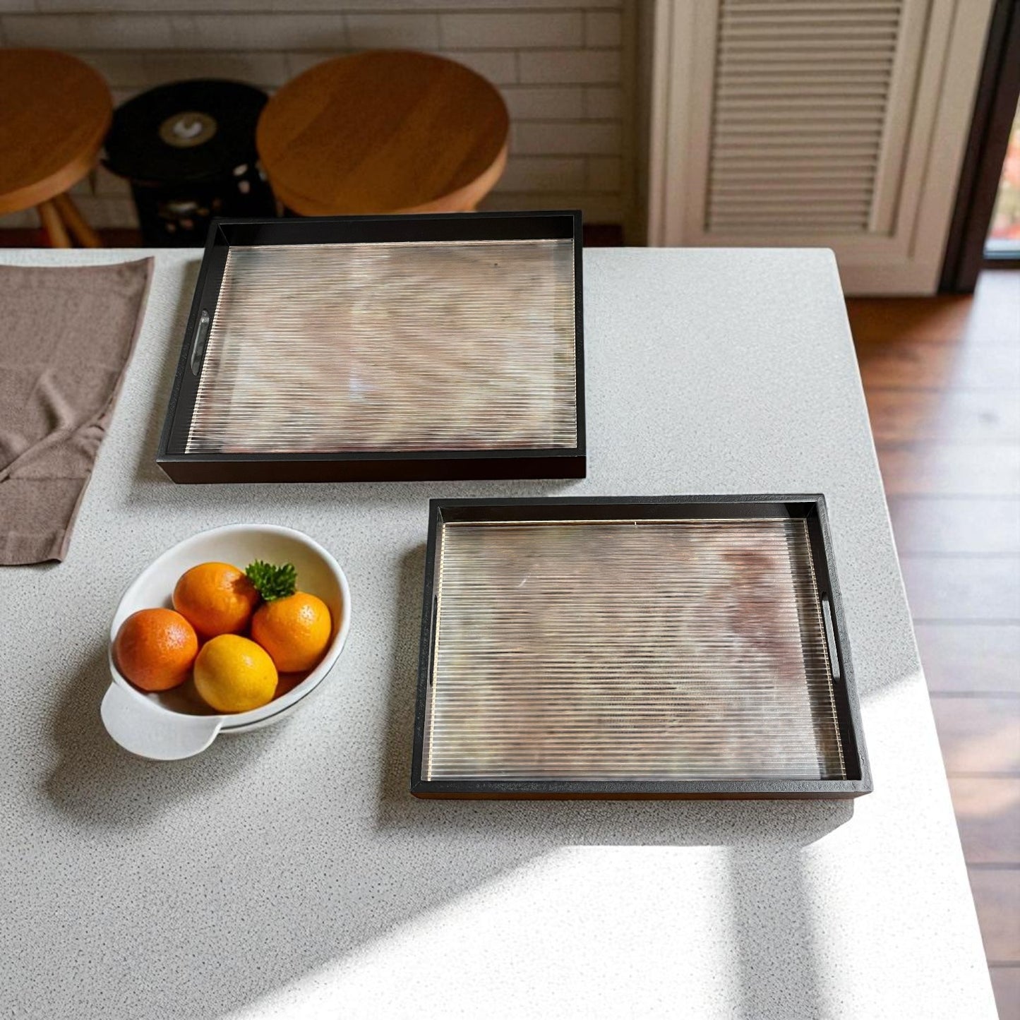 Clear Modern Tray Set