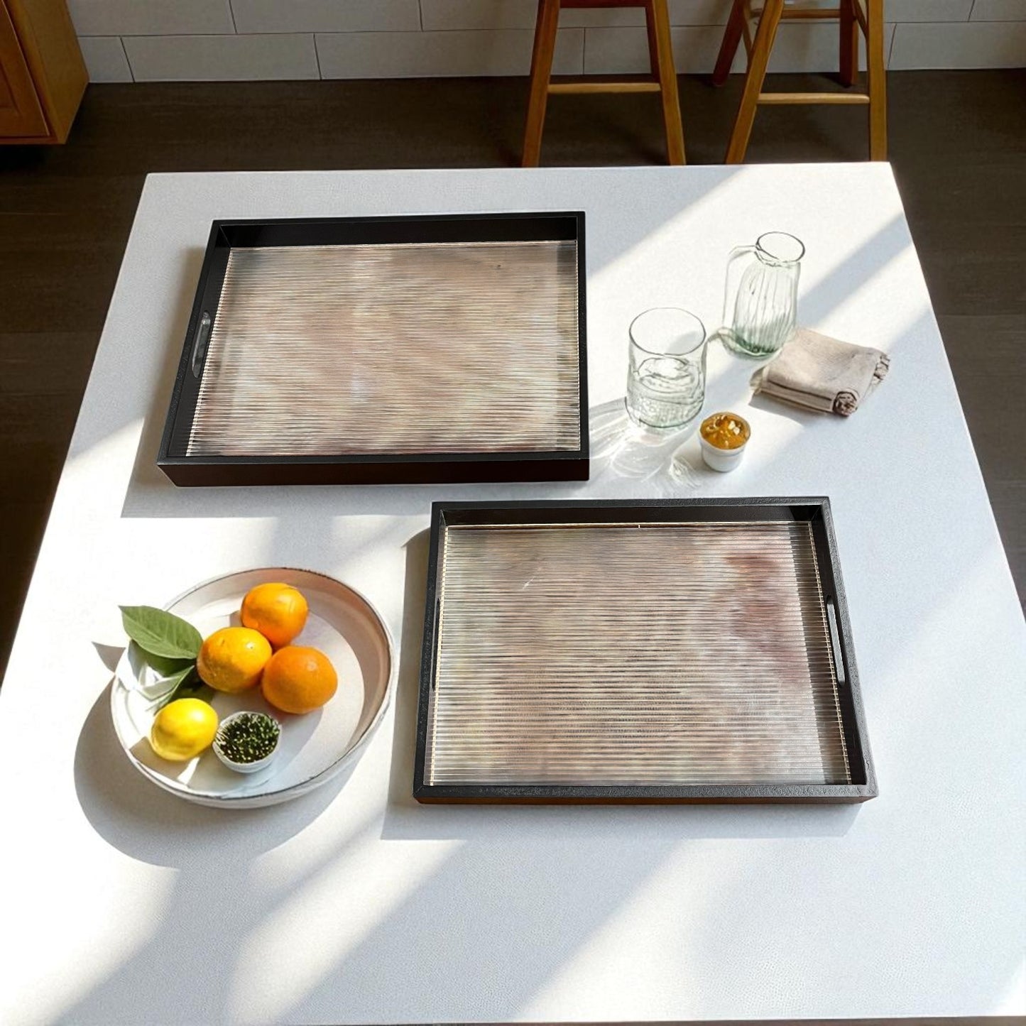 Clear Modern Tray Set