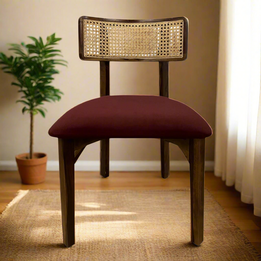 Maroon Rattan Chair