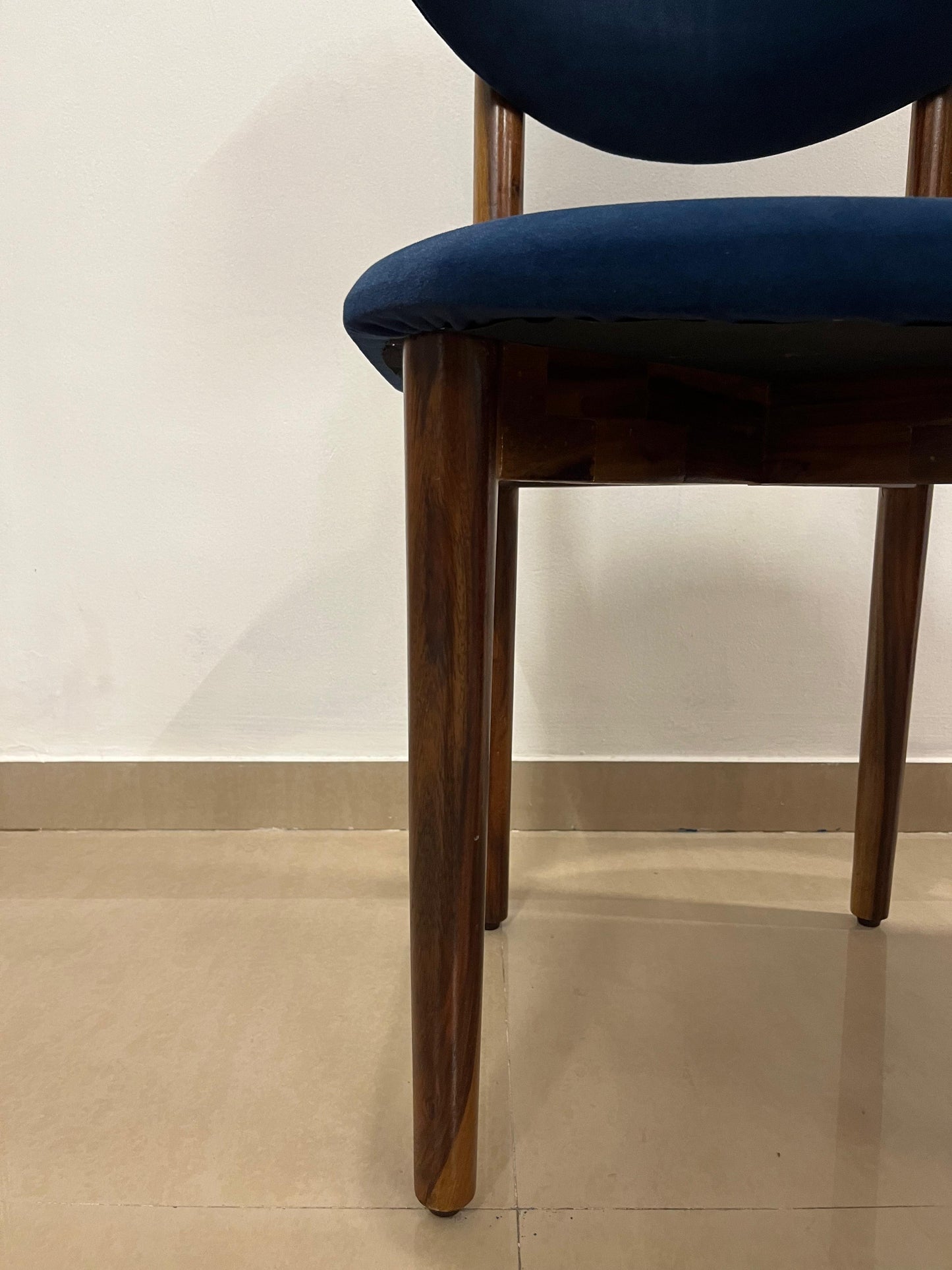 Blue Curved Back Chair