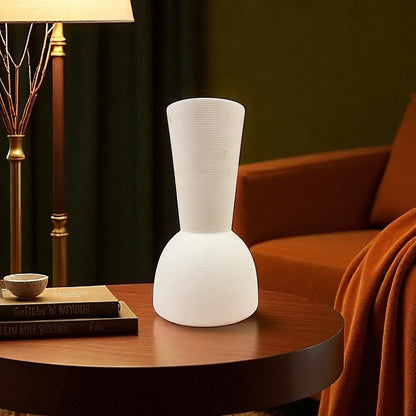 White Geo Vase - Hourglass