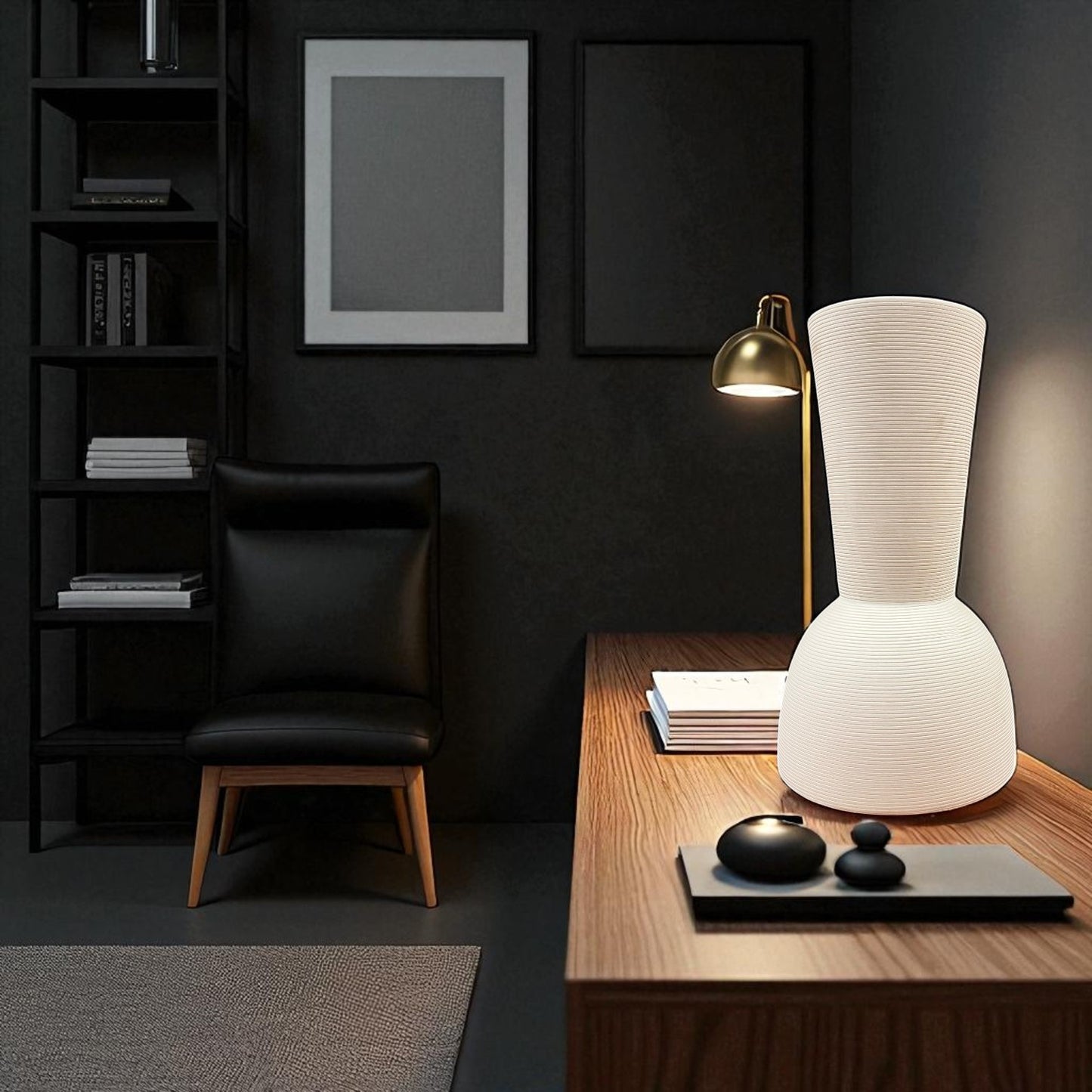 White Geo Vase - Hourglass