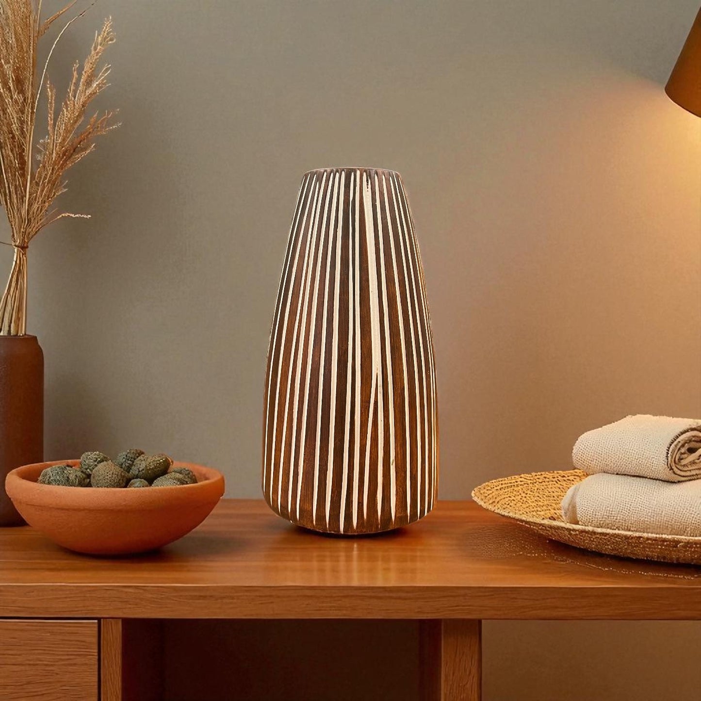 Handcrafted Brown Ceramic Vase