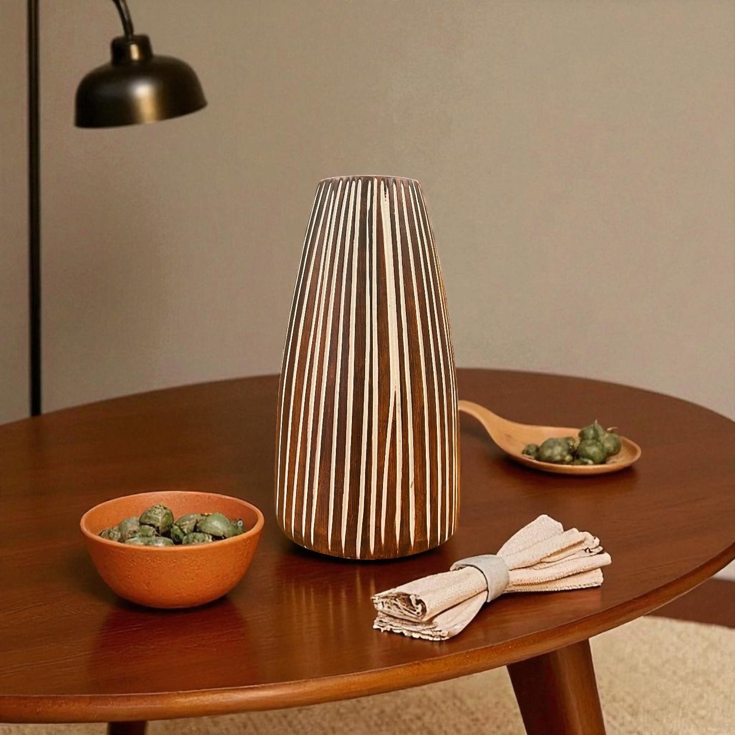 Handcrafted Brown Ceramic Vase