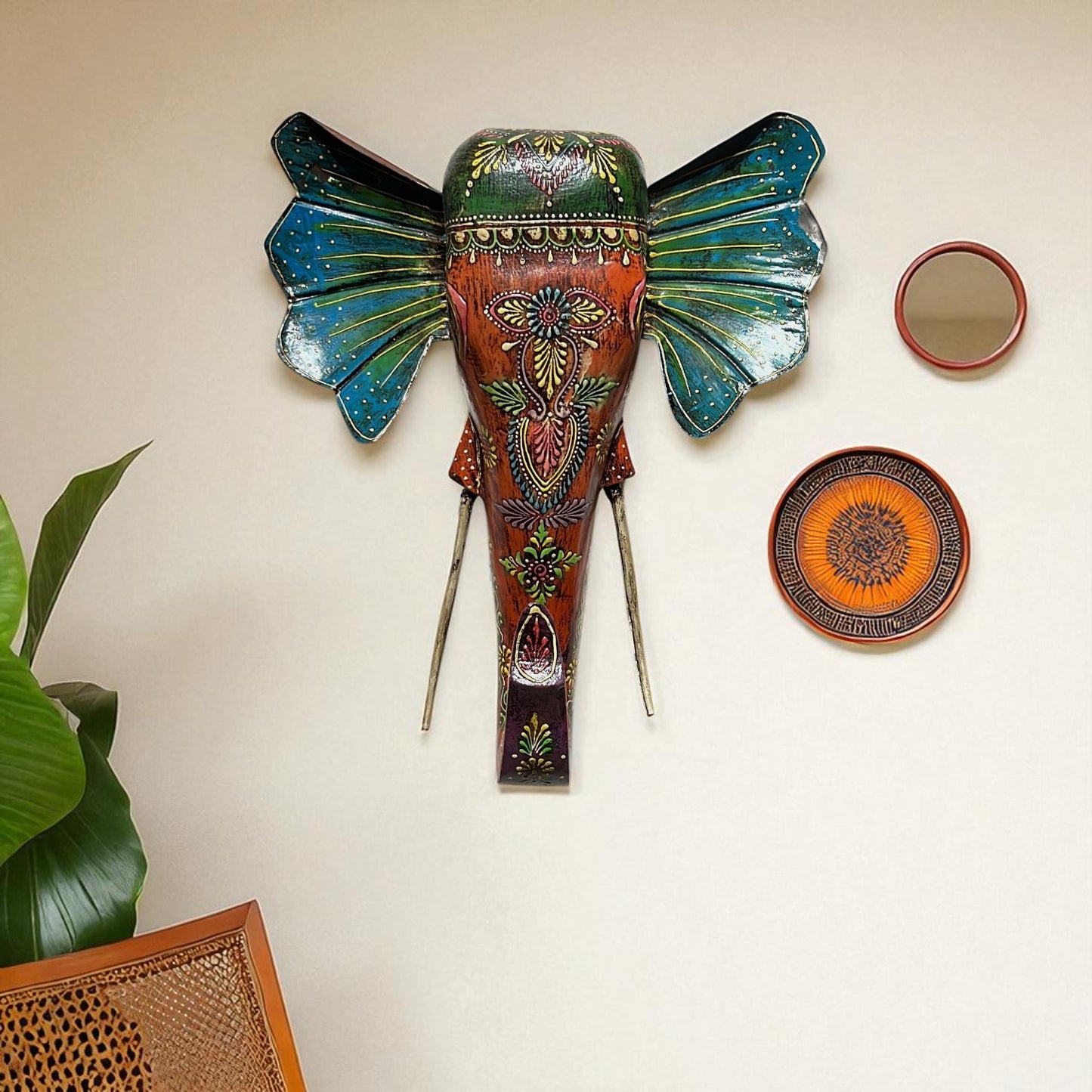 Handcrafted Decorative Elephant Head Wall Art