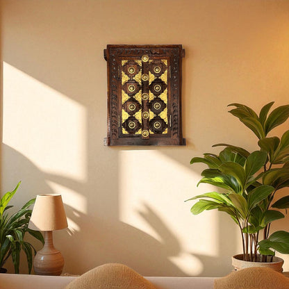 Handcrafted Wooden Temple Door Wall Decor