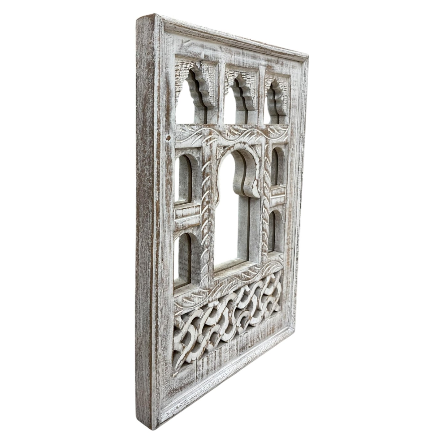 Small White Jharokha Mirror