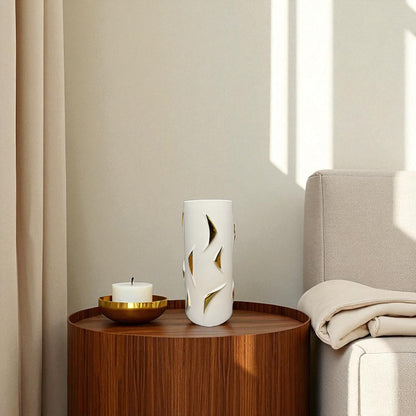 Modern White & Gold Ceramic Vase
