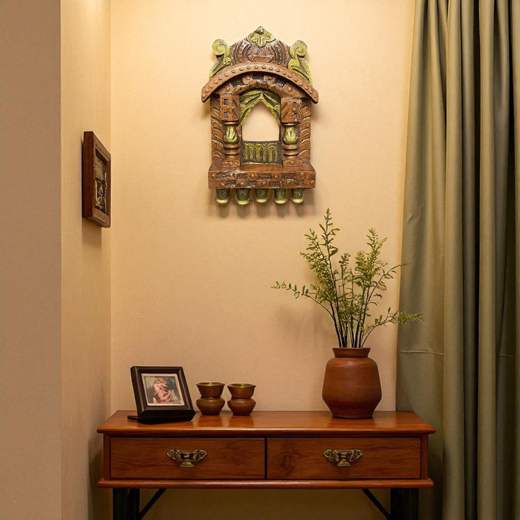 Small Handcrafted Wooden Jharokha Wall Decor