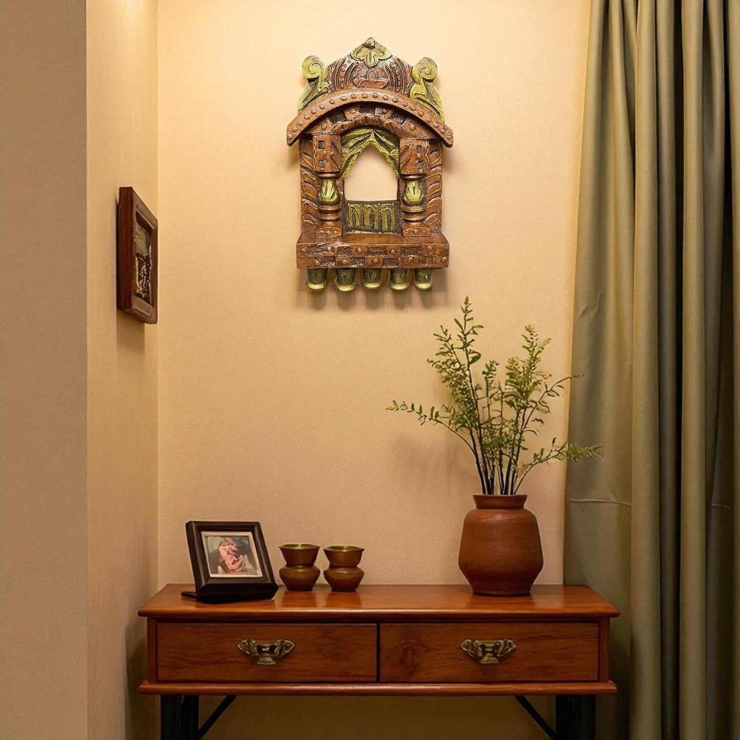 Small Handcrafted Wooden Jharokha Wall Decor