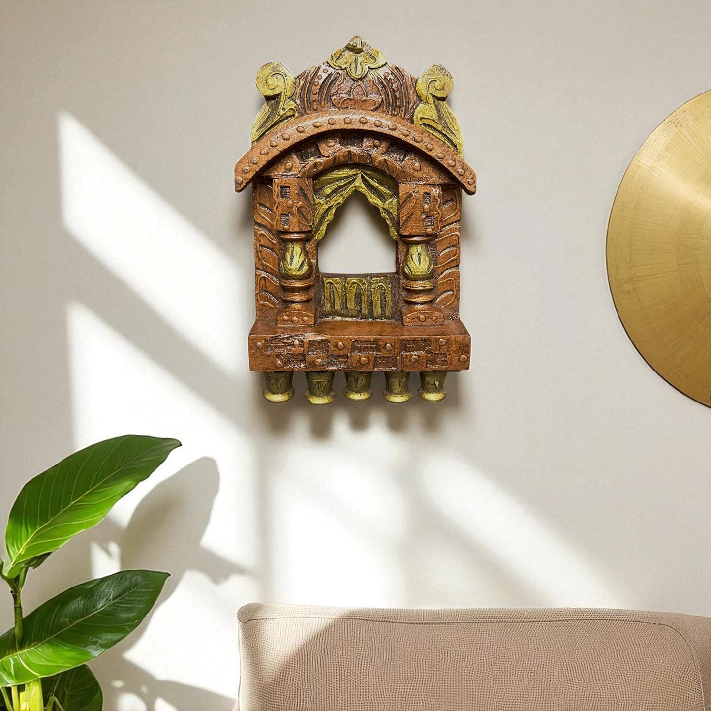 Small Handcrafted Wooden Jharokha Wall Decor