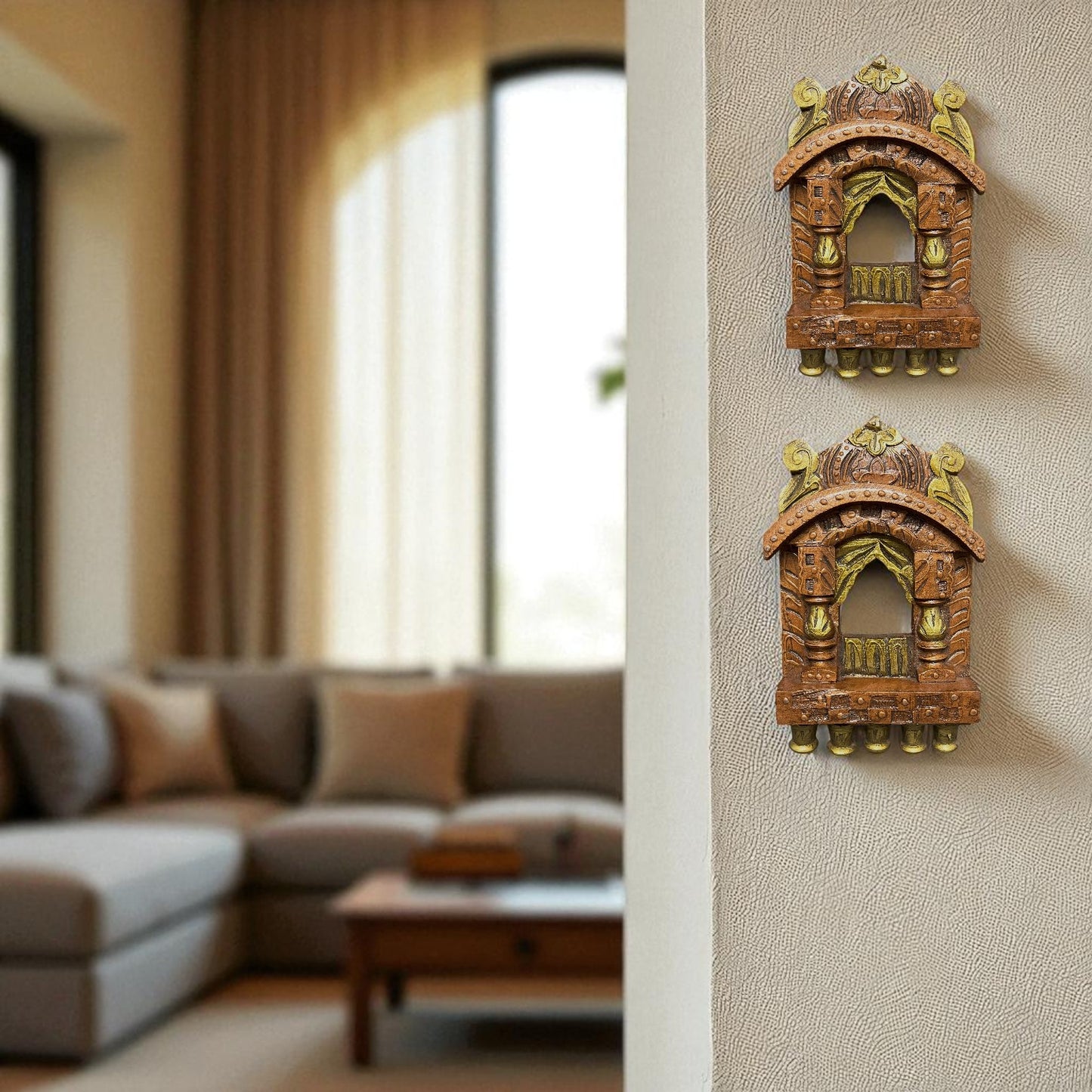 Small Handcrafted Wooden Jharokha Wall Decor