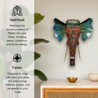 Handcrafted Decorative Elephant Head Wall Art