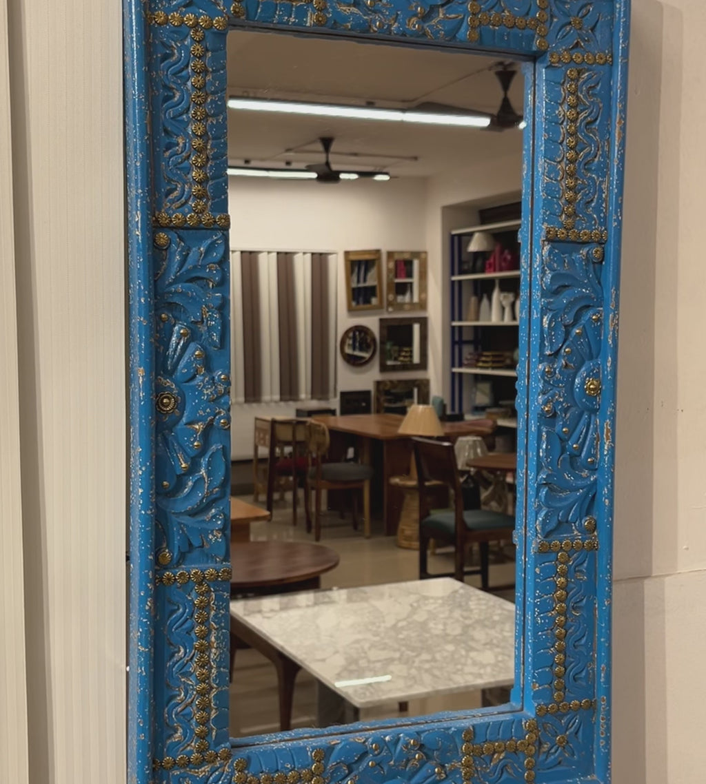 Distressed Blue Mirror