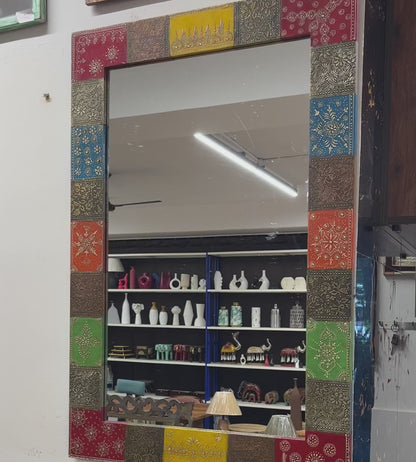 Multicolour Hand-Embossed Mirror