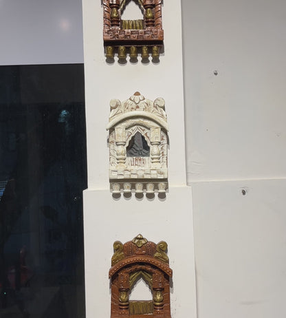 White Wooden Jharokha Wall Mirrors Set
