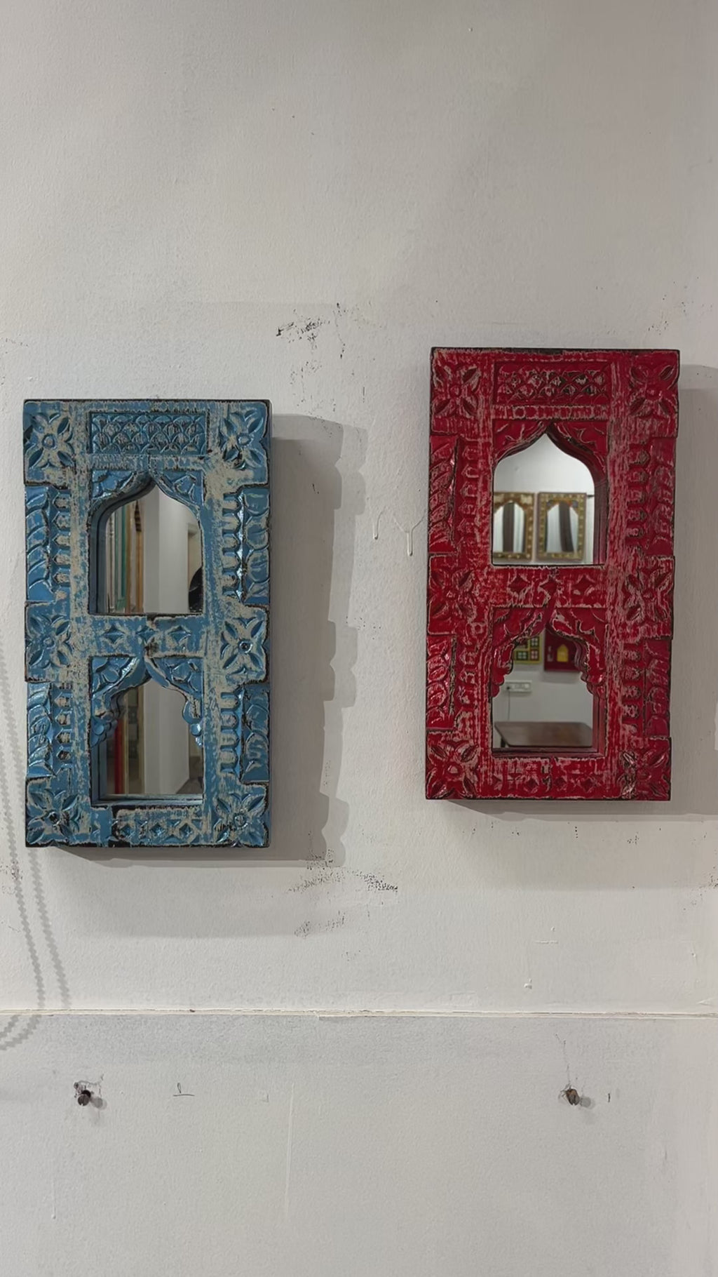 Small Jharokha Mirror (Red)