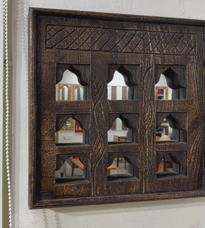 Jaali Charm Mirror - Brown