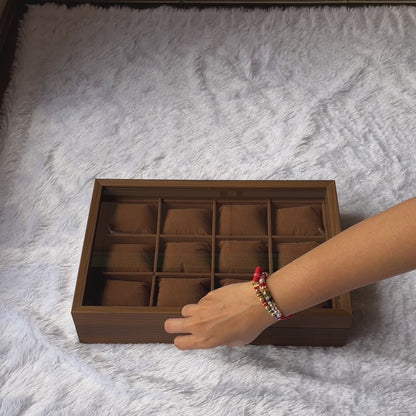 12 Slot Wooden Watch Box