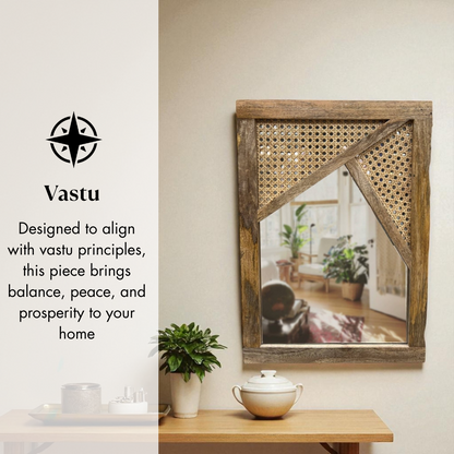 Brown Rattan Mirror