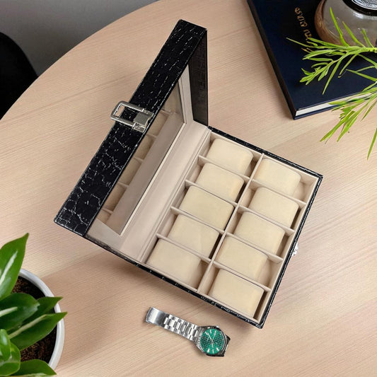 Faux Leather Watch Box - 12