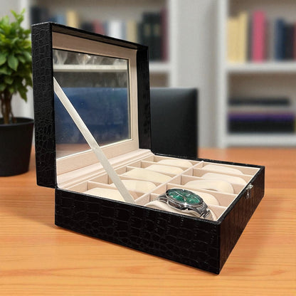 Faux Leather Watch Box - 12