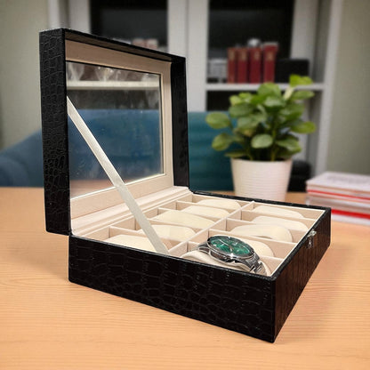 Faux Leather Watch Box - 12