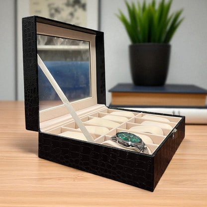 Faux Leather Watch Box - 12