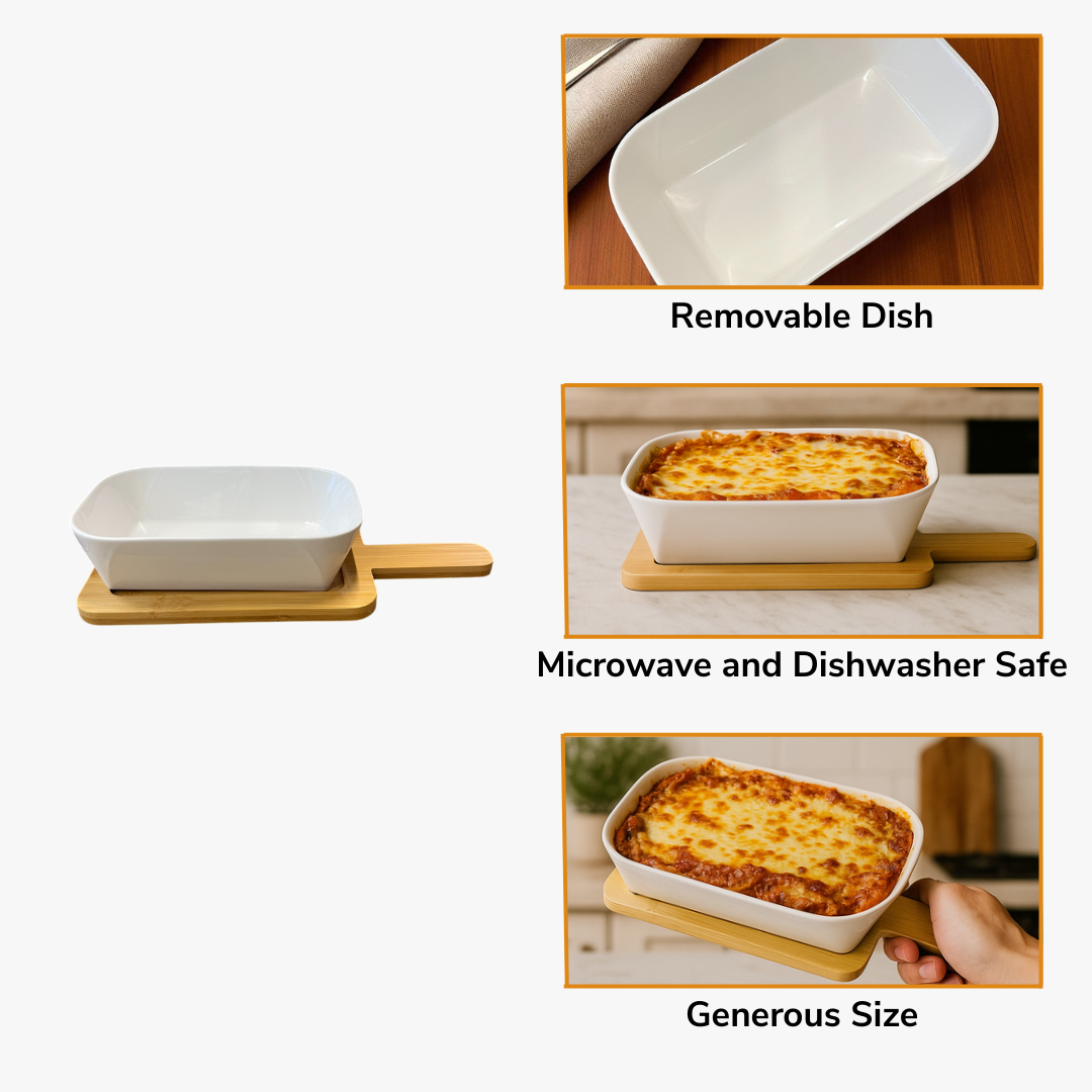 Platter with Wooden Base
